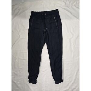 Athleta Pants Womens 2 Black Cabo Linen Jogger Lightweight Breathable Drawstring